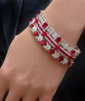 Ruby and Diamond Bracelet on wrist