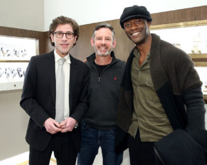 Danny Goldsmith (Cellini jewelers) with Marc Weinberg and actor/watchmaker Aldis Hodge