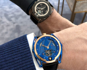 De Bethune’s new DB 28 Kind of Gold U.S. edition alongside a DB28 Black Matte