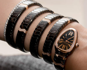 Bulgari is bringing glamour back with this stunning 5-turn Serpenti watch in black ceramic