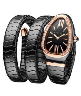 Bvlgari Serpenti Spiga Black Ceramic Double Spiral