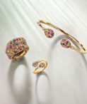 Group of Faberge rings and a bracelet