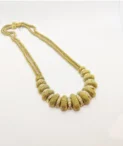 18KT Gold & Diamond 3.28cts. Barrel Necklace with Double Chain
