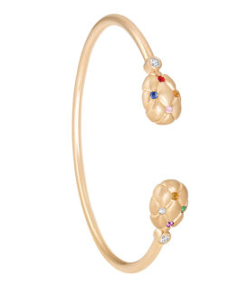 Treillage Multi-Colored Rose Gold Open-Set Bangle