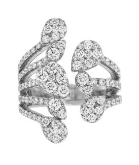 Pear-Shaped Open Diamond Ring