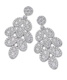 Pavé Diamond Oval Drop Earrings