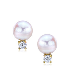 Classic Pearl and Diamond Earrings