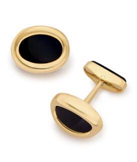 onyx oval cufflinks