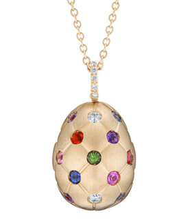 Treillage Multi-Colored Rose Gold Pendant