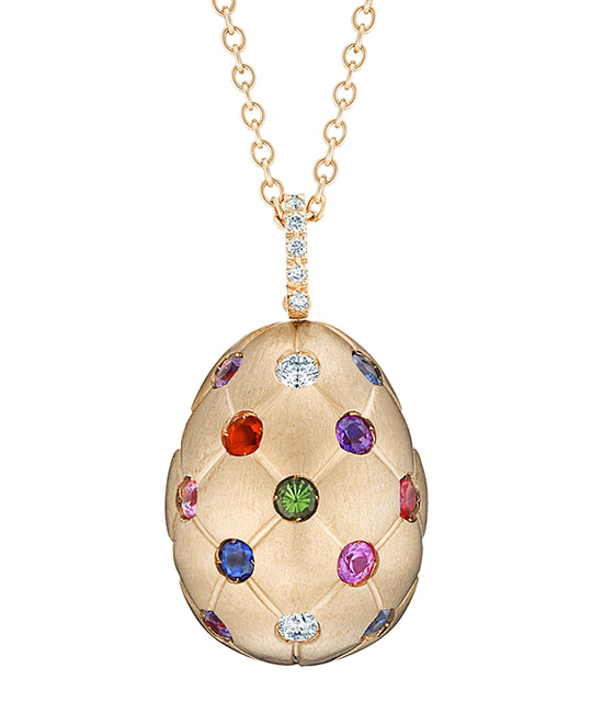 Treillage Multi-Colored Rose Gold Pendant