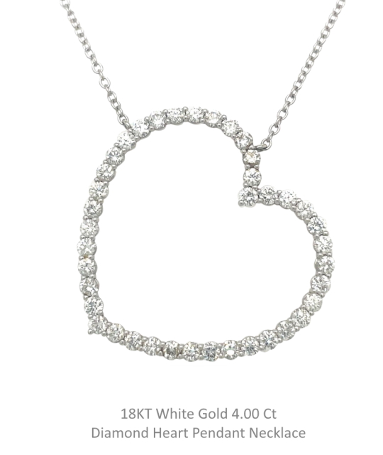 White gold Diamond Heart Necklace