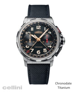 Angelus - CHRONODATE Titanium Black Dial
