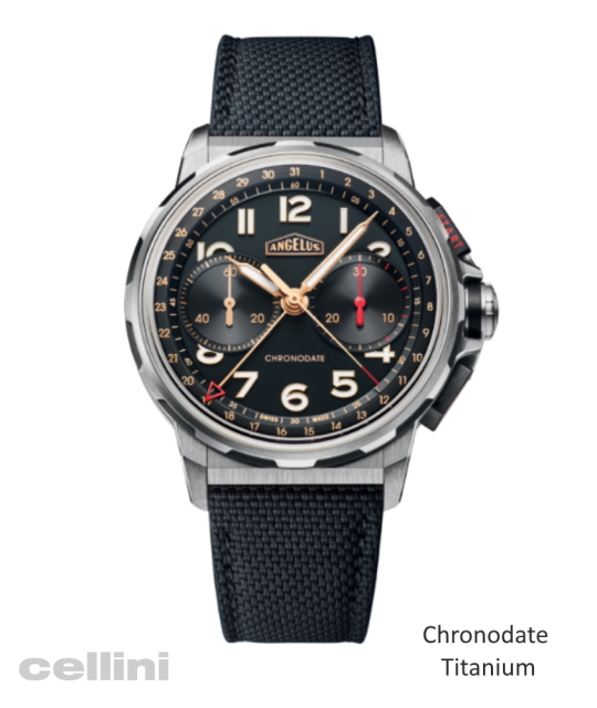 Angelus - CHRONODATE Titanium Black Dial