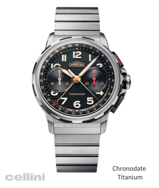 Angelus - CHRONODATE Titanium Black Dial