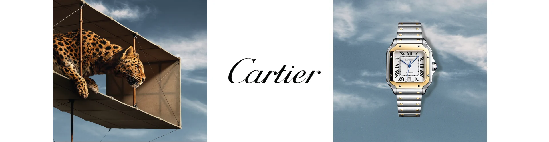 Cartier Santos Stainless Steel and Yellow Gold Watch
