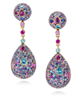 Multi-Color Pavé Teardrop Earrings