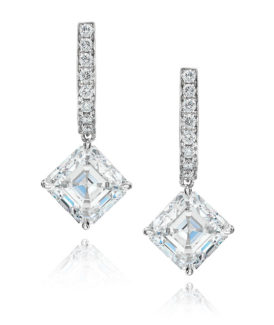 Emerald-cut Diamond Drop Earrings