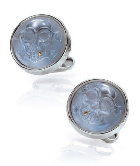 Cut Crystal Skull Cufflinks