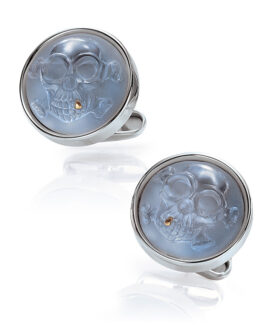 Cut Crystal Skull Cufflinks