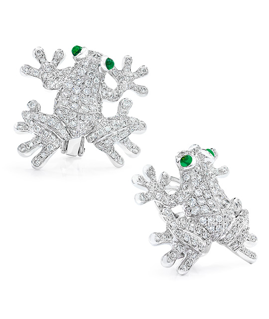 Diamond Frog Earrings