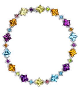 Diamond Shaped Semi-Precious Necklace
