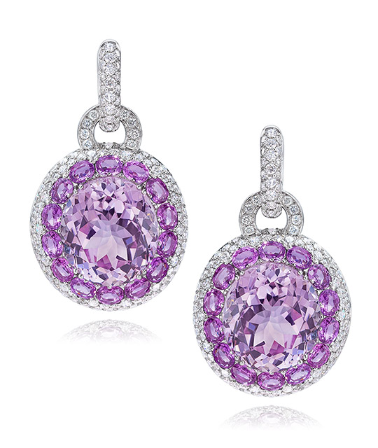 Kunzite and Pink Sapphire Drop Earrings with Diamonds| CELLINI JEWELERS