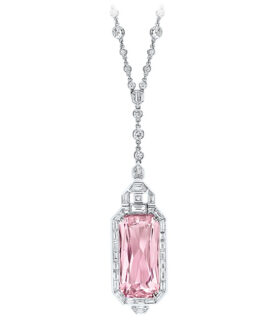 Kunzite and Diamond Necklace