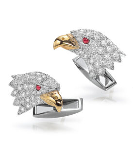 Diamond Eagle Head Cufflinks