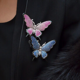 Blue Sapphire Butterfly Brooch