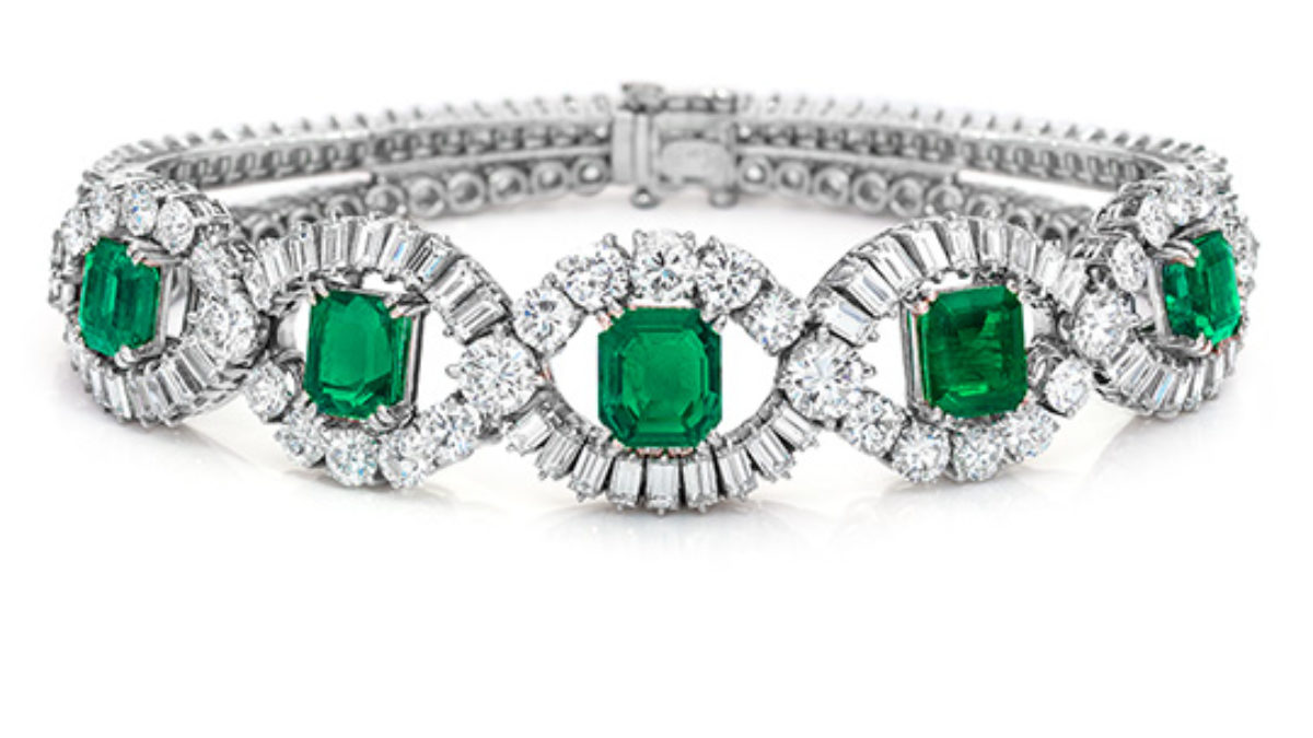 Vintage Emerald and Diamond Bracelet