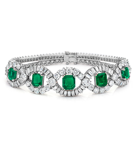 Vintage Emerald and Diamond Bracelet