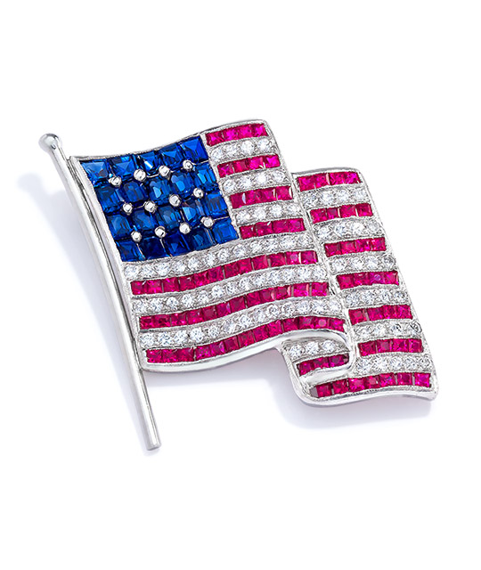 American Flag Brooch