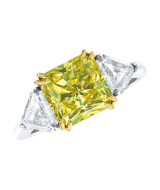 green yellow diamond ring