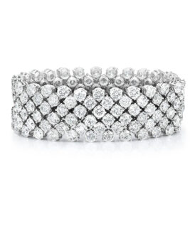 6-Row Round Brilliant Diamond Bracelet