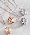 Group of Faberge Treillage egg pendants