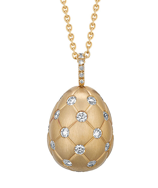 Faberge Treillage egg pendant
