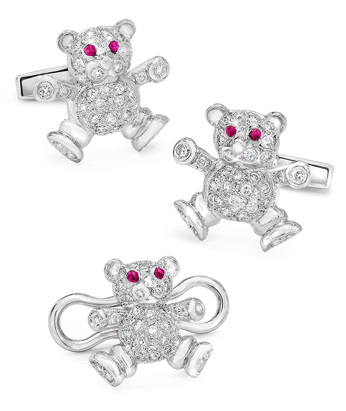 teddy bear cufflinks