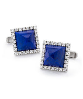 Lapis Lazuli Cufflinks with Diamonds