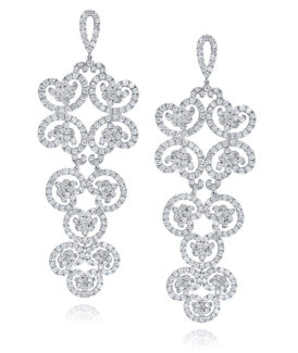 Openwork Arabesque Diamond Drop Earrings