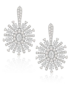 Diamond Snowflake Drop Earrings