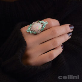 Opal and Paraiba Ring