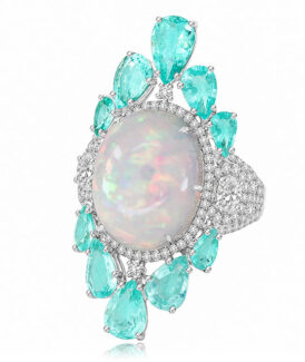 Opal and Paraiba Ring