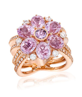 Kunzite Flower Ring