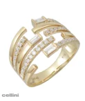 Yellow Gold Split Shank Diamond Ring