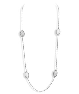 Beaded White Gold and Diamond Necklace