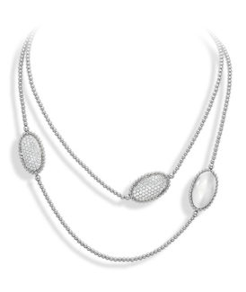 Beaded White Gold and Diamond Necklace