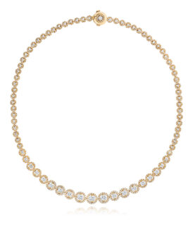Graduating Diamond Necklace with Micro-Pavé Frames