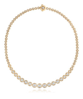 Graduating Diamond Necklace with Micro-Pavé Frames