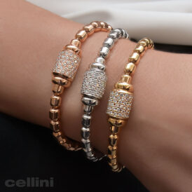 Tubular Rose Gold Stretch Bracelet