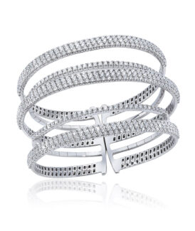 Pavé Diamond 5-Row Up & Down Cuff Bracelet